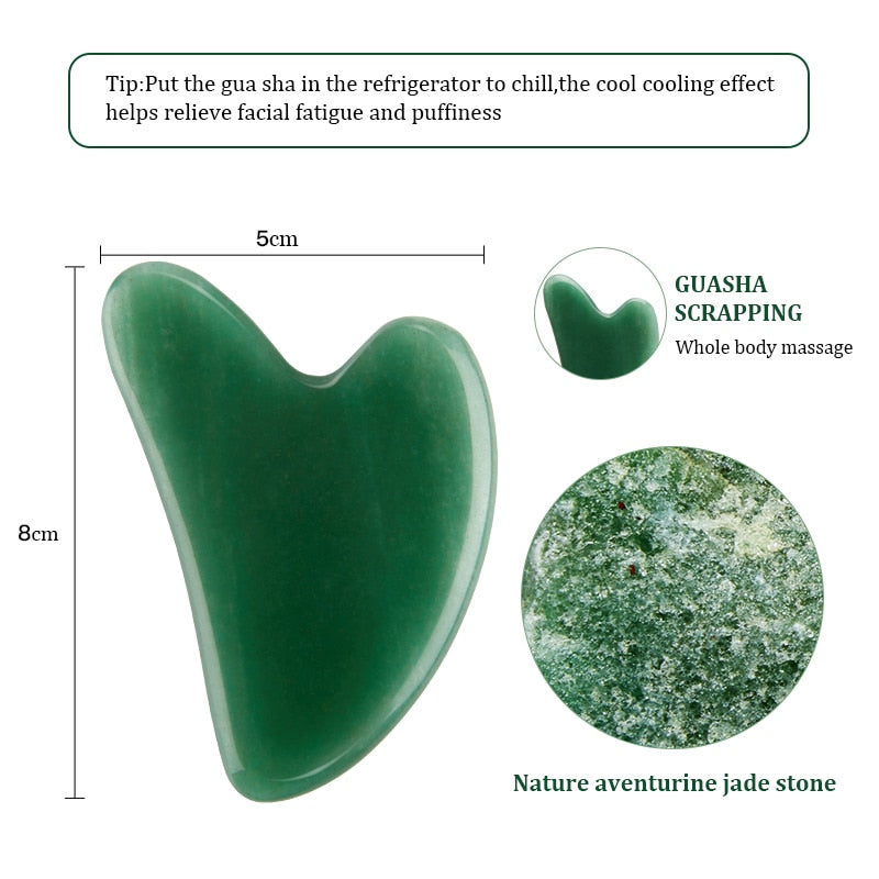 Natural Rose Jade Scraper Massager for Face