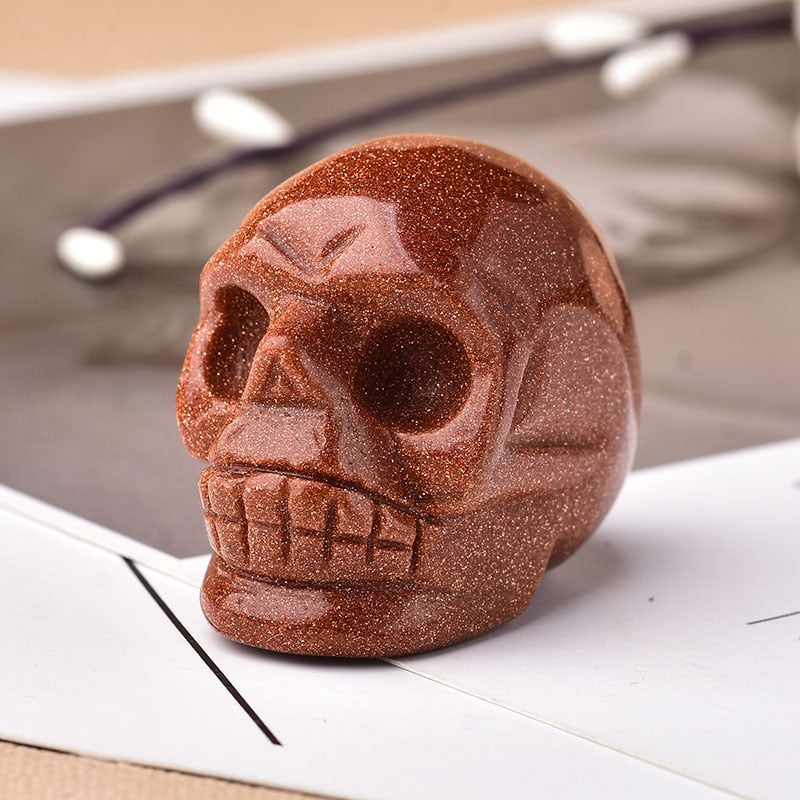 Natural Gemstone Skull Amethyst Tigers