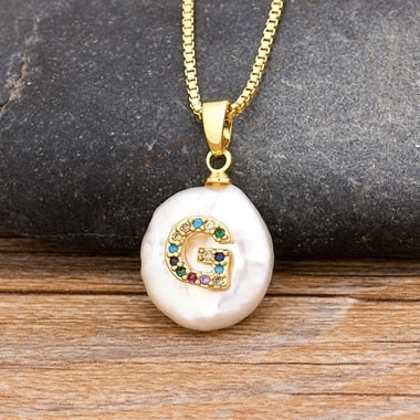 Initial Alphabet A-Z Letters Natural Freshwater Pearl