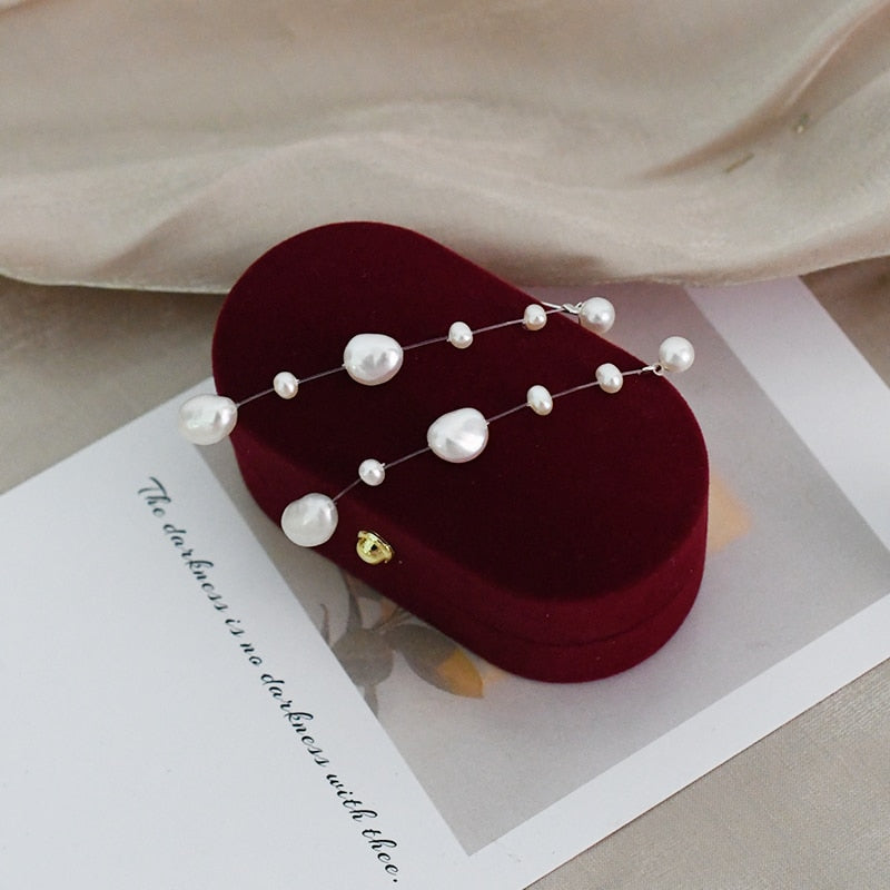 ASHIQI Natural Baroque Pearl Long Earrings