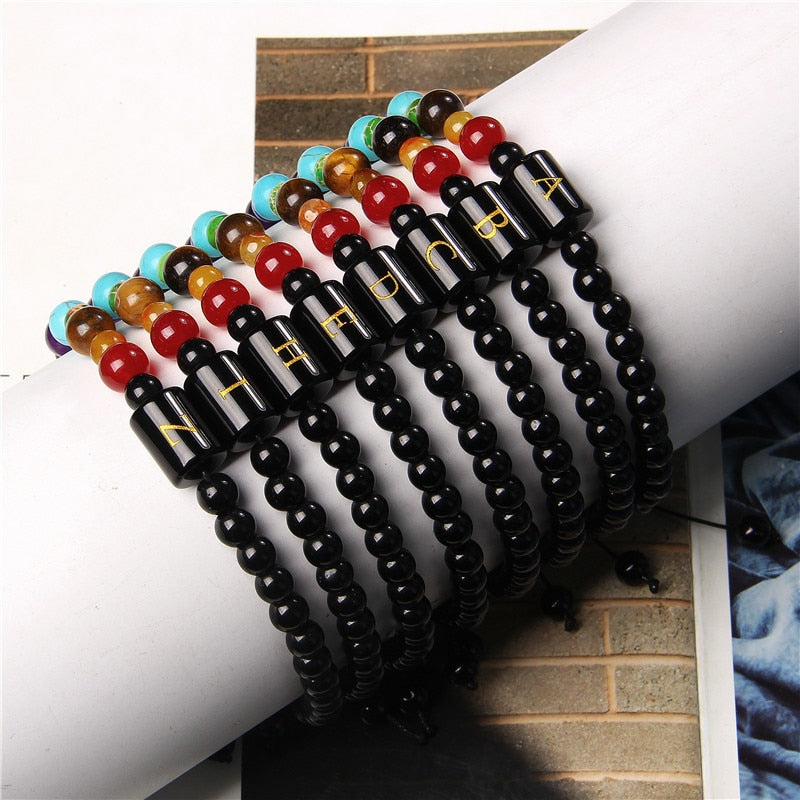 Men Bracelets Natural Turquois Tiger Eye Stone Beads
