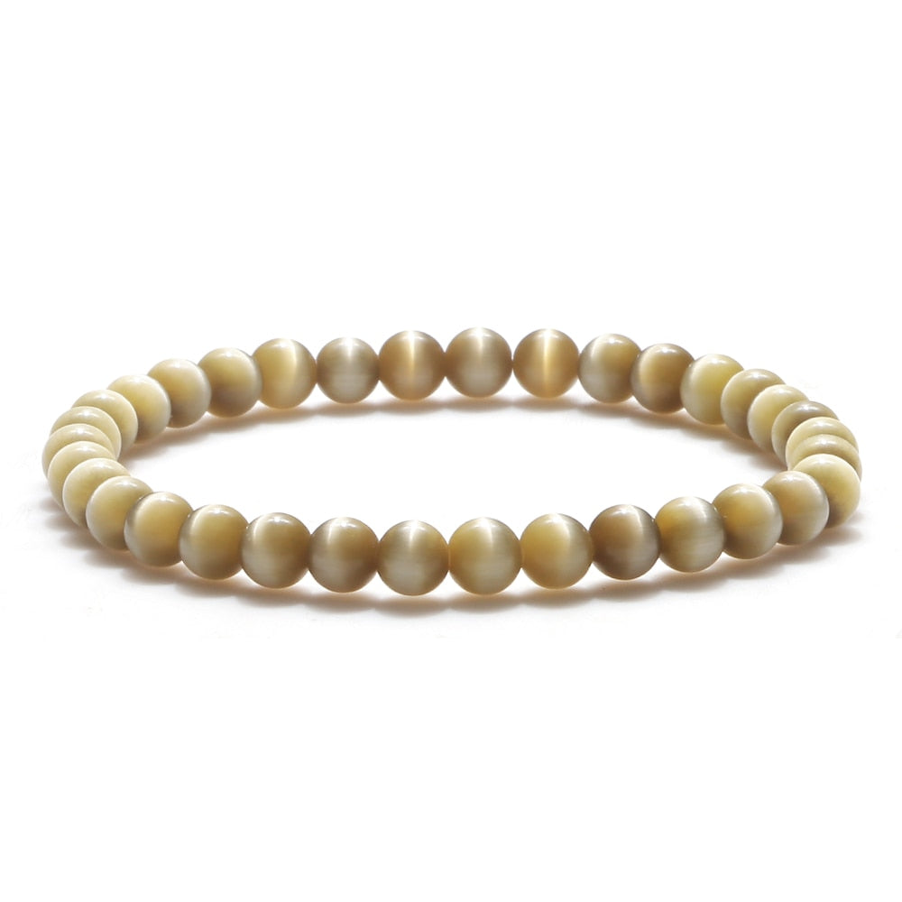 Opal Beads Bracelets Smooth Cat Eye Quartz Chakra