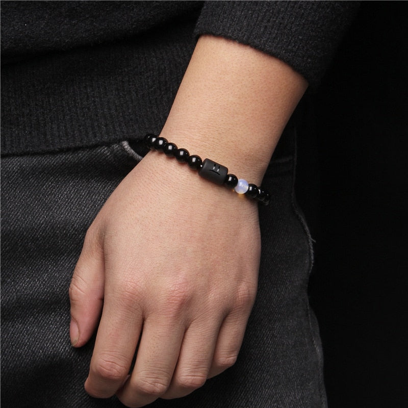 12 Zodiac Signs Couples Bracelet Natural Stone