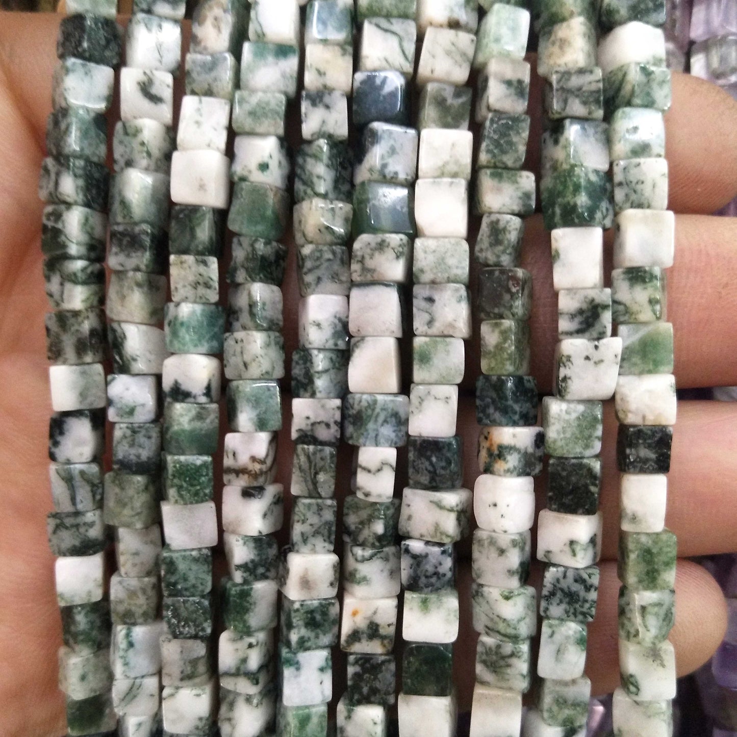 Square Pink Crystal Quartz Agates Jades