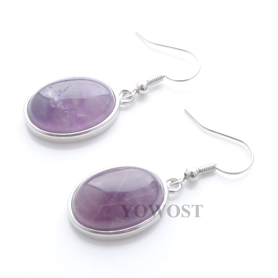 1 Pairs Natural Stone Dangle Earrings Beads