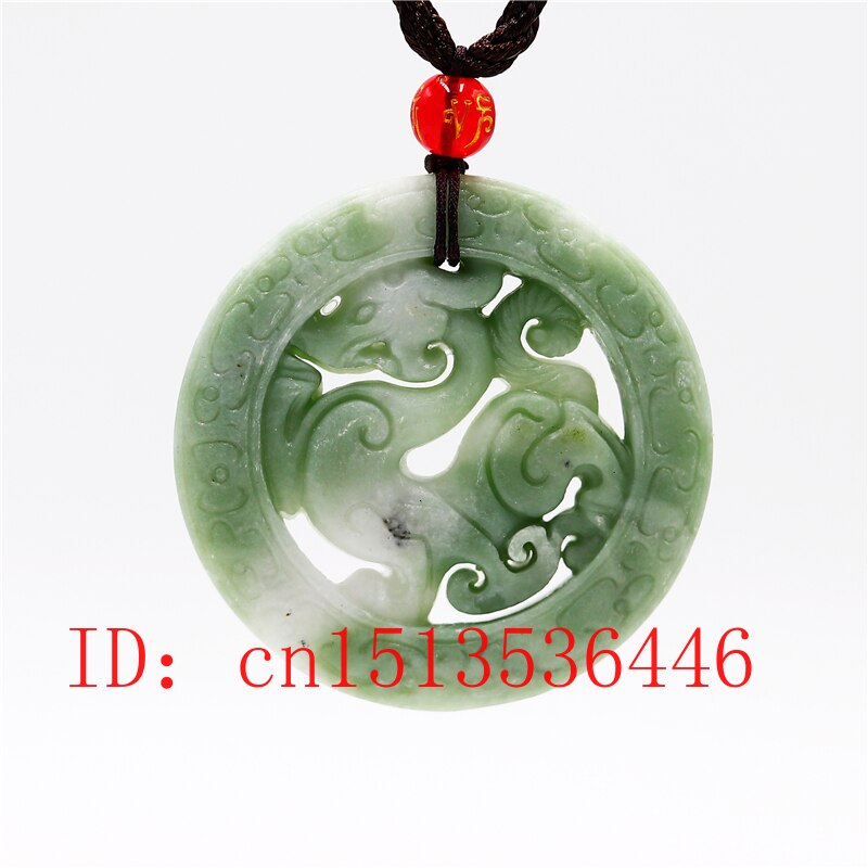 Natural White Jade Dragon Pendant Necklace Jewelry