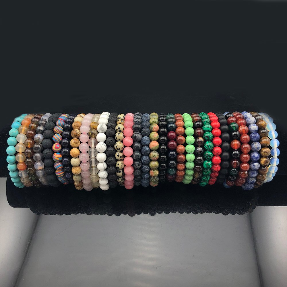 Chakra Quartz Crystal Agate Bracelet Men Natural Stone