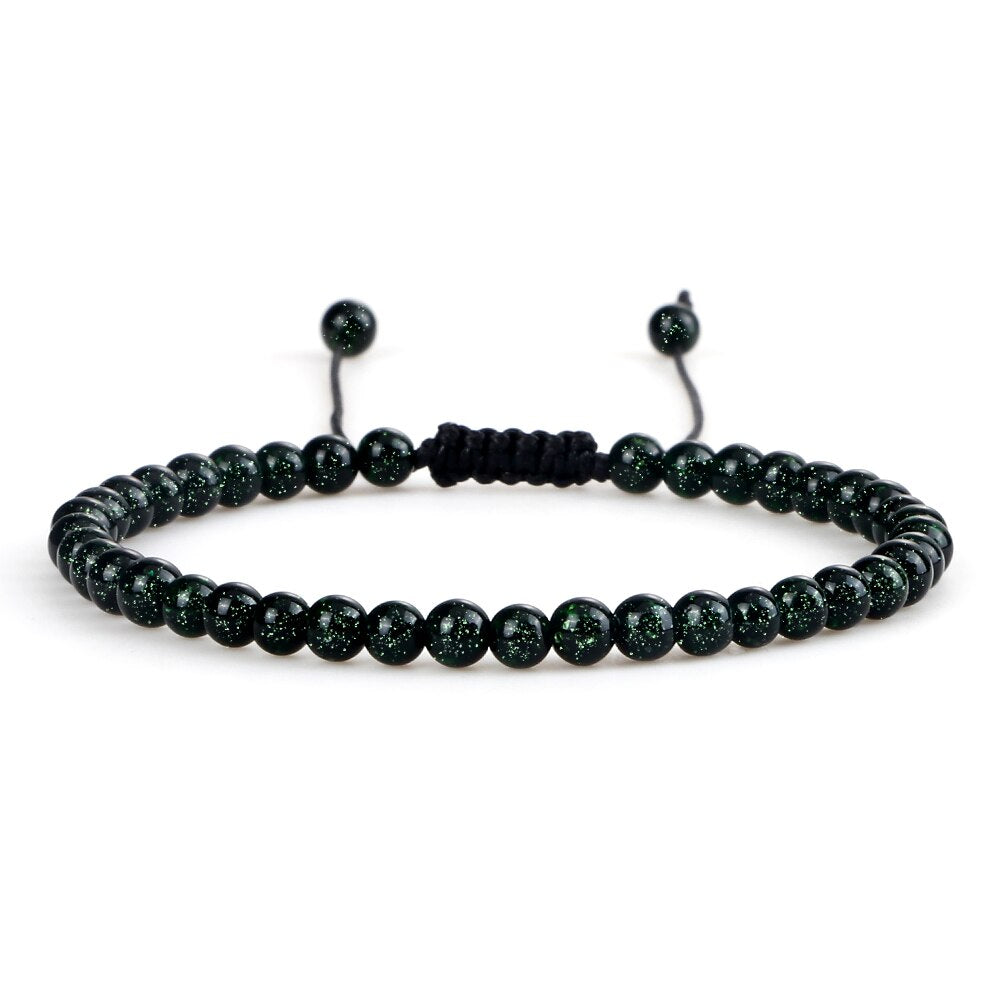 Natural Stone Round Beads Bracelet Minimalism