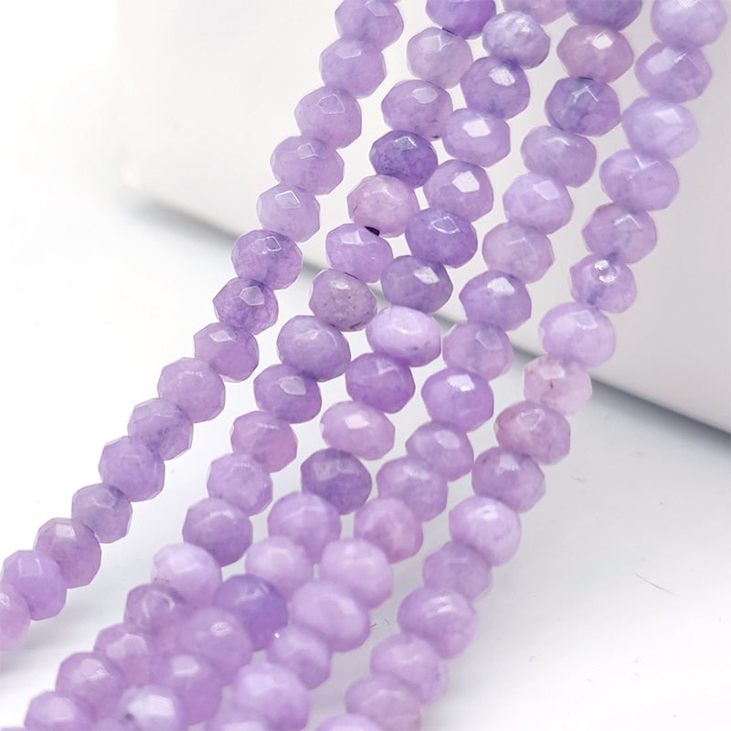 2-4mm Natural Stone Jades Faceted Flat Spacer