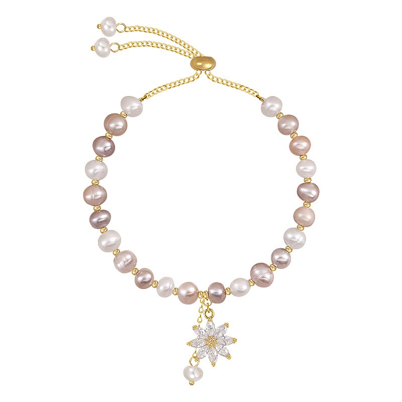 Natural Baroque Pearl Zircon Flower Color Matching
