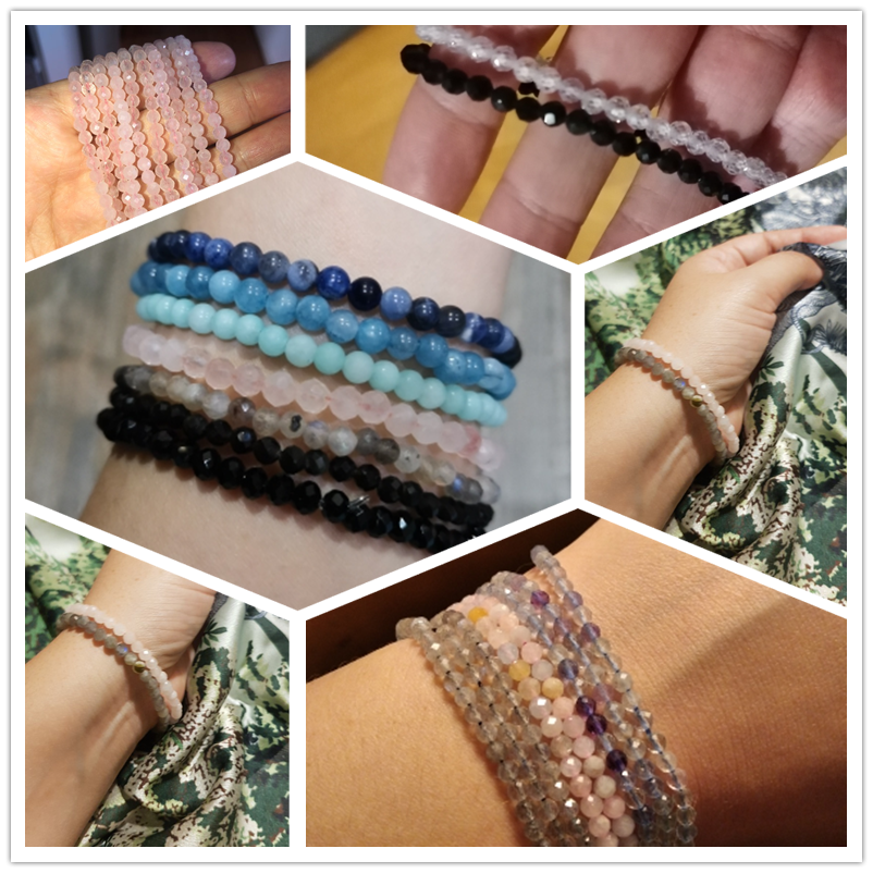 Minimalist Healing Tiny crystal stone Beads Bracelets