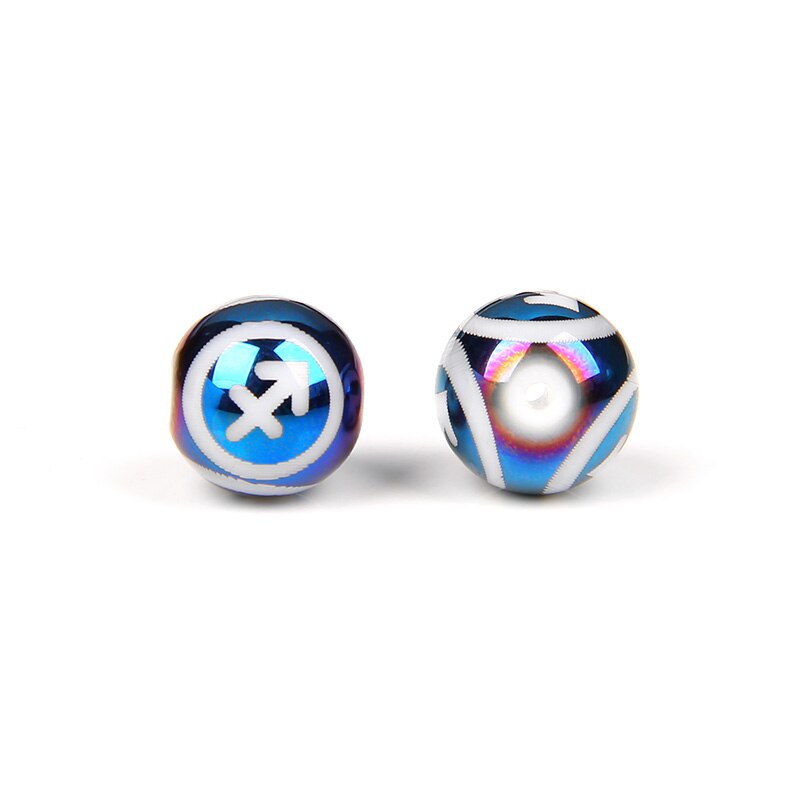 12 Zodiac Signs Beads Charms Blue Constellation