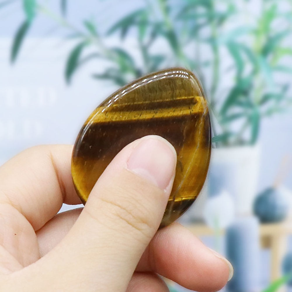 Tiger Eye Thumb Worry Stone Natural Chakra