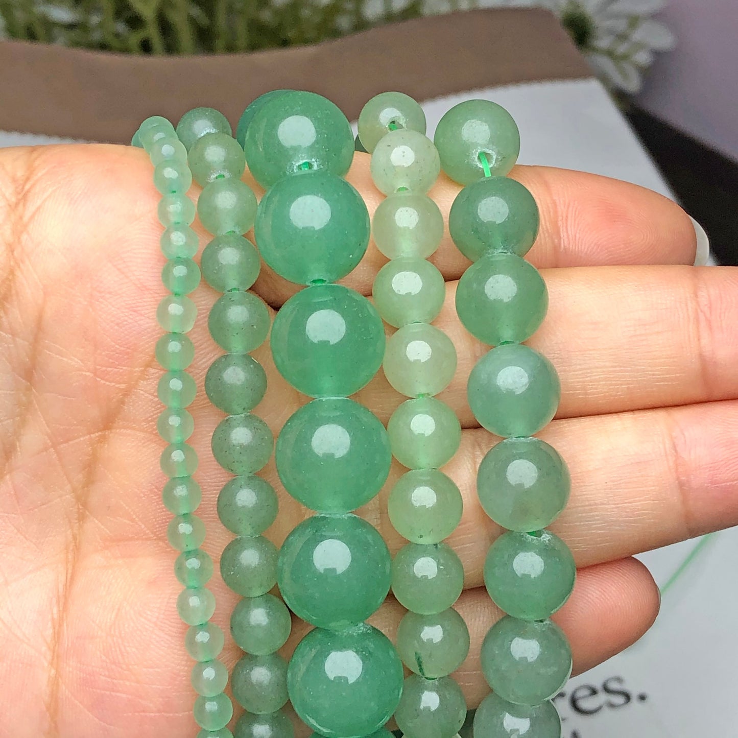 AAA Natural Stone Green Aventurine Jades Bead