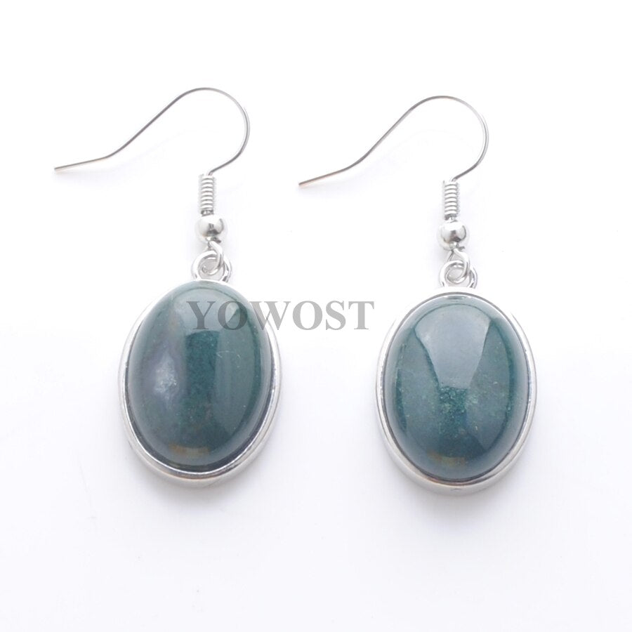 1 Pairs Natural Stone Dangle Earrings Beads