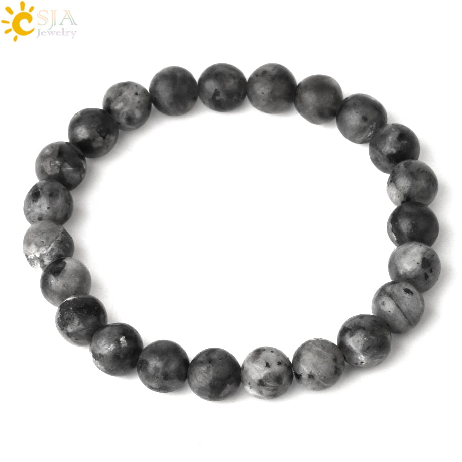 Natural Stones Strand Bracelets Single Color