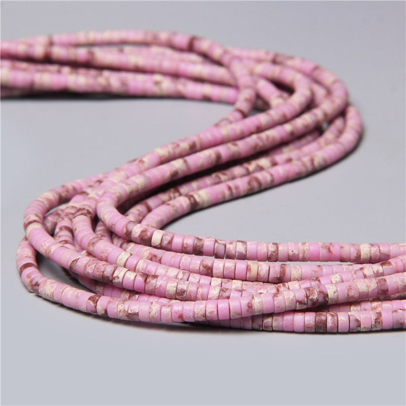 Natural Rondelle Stone Beads Flat Round Jaspers