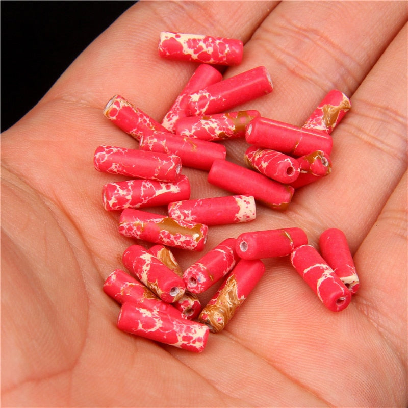 Cylinder Shape Stone Beads Jaspers