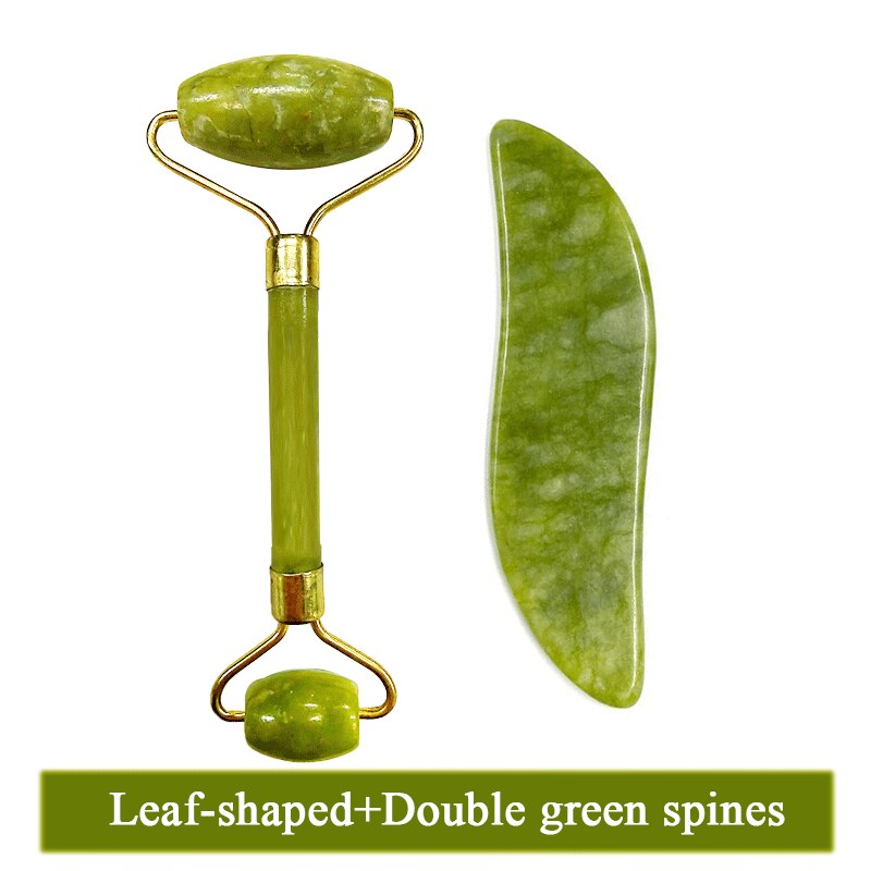 2pieces Face Massager Natural Jade Stone Set