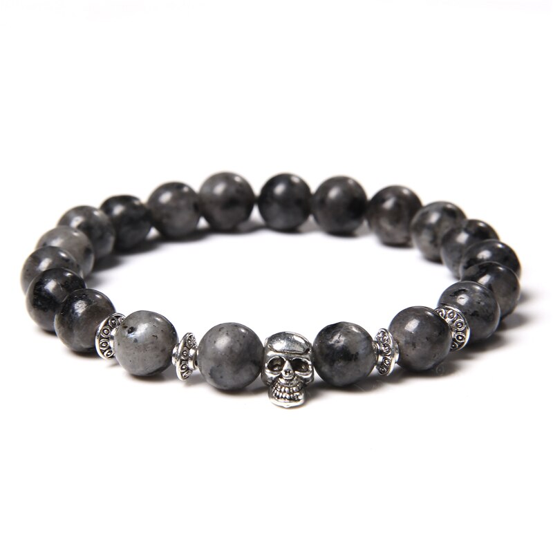 Natural Black Labradorite Stone Beads Bracelet