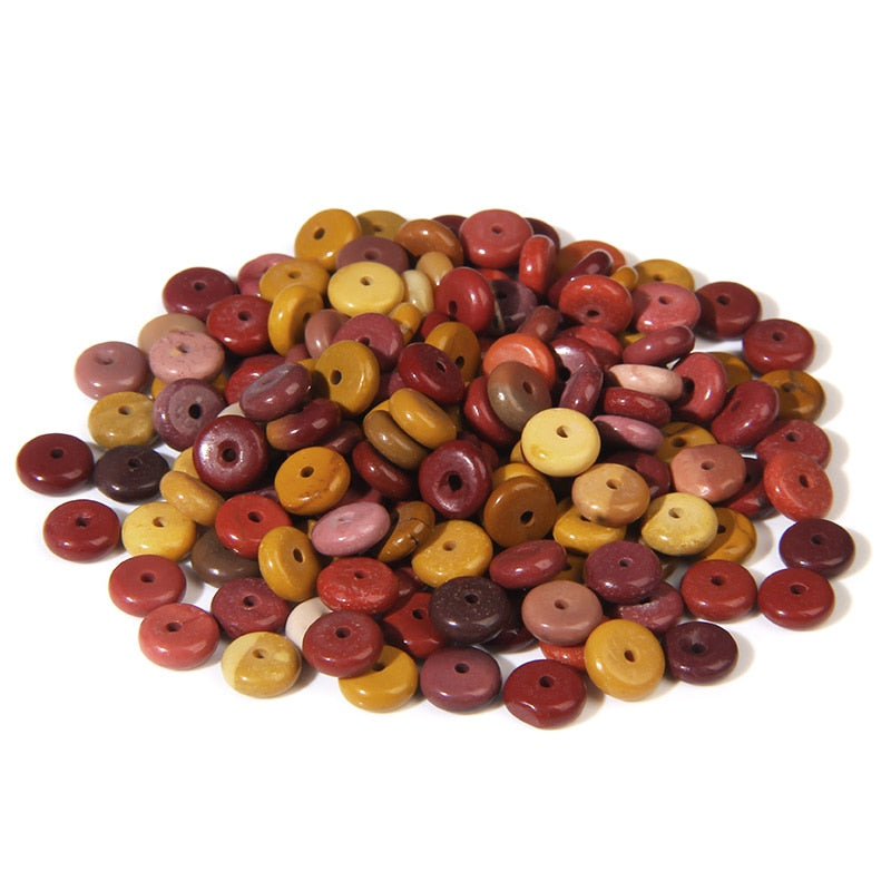 Natural Stone Slice Bead Agates Jades Flat Spacer