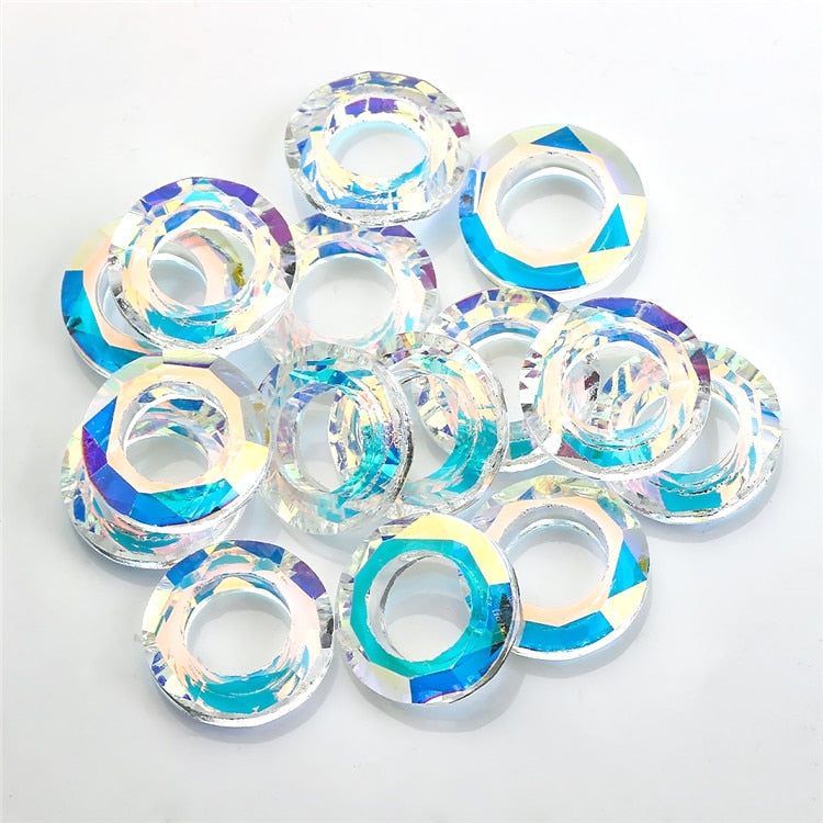 Shiny AB Angel Ring Crystal Bead Glass Round Beads