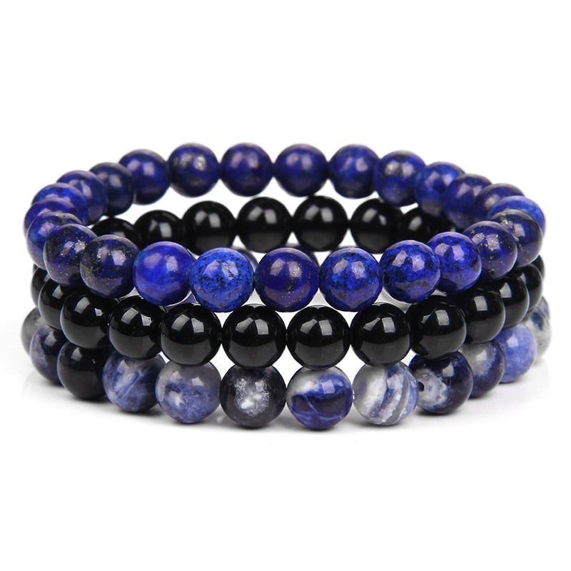 8mm Natural Stone Bracelet Sets Rhodonite