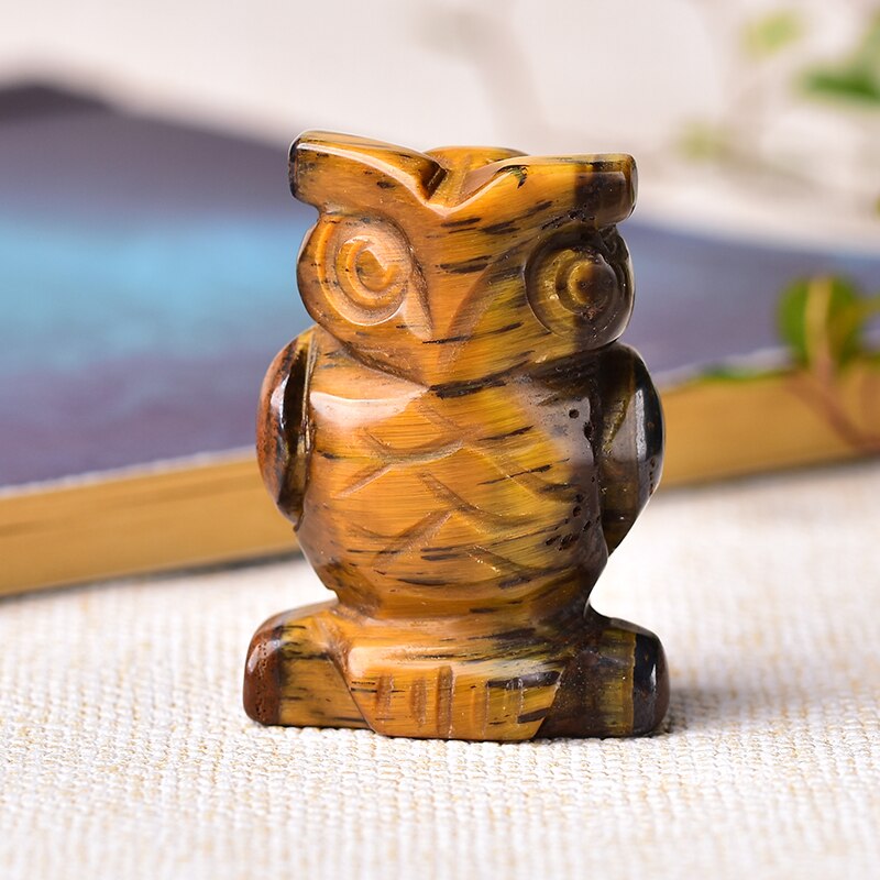 Carved Owl Animal Ornaments Aventurine