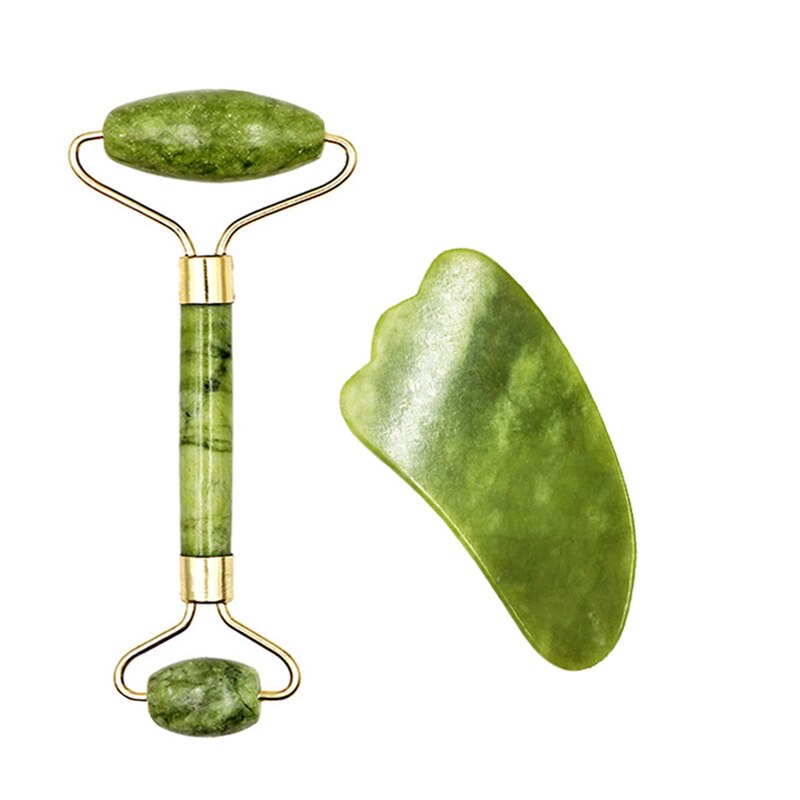 Gua Sha Massager Tool Massage Jade Roller Set