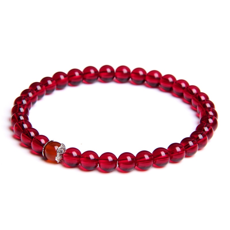 Natural Stone Handmade Bracelet Red Yoga Meditation