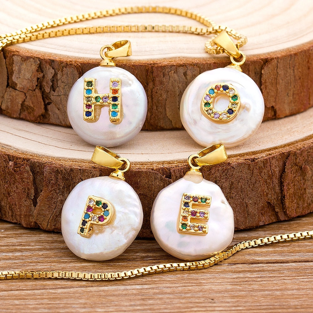 Initial Alphabet A-Z Letters Natural Freshwater Pearl