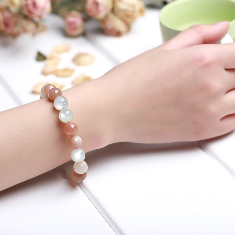 Colorful Moonstone Beads Bracelets Women Elegant