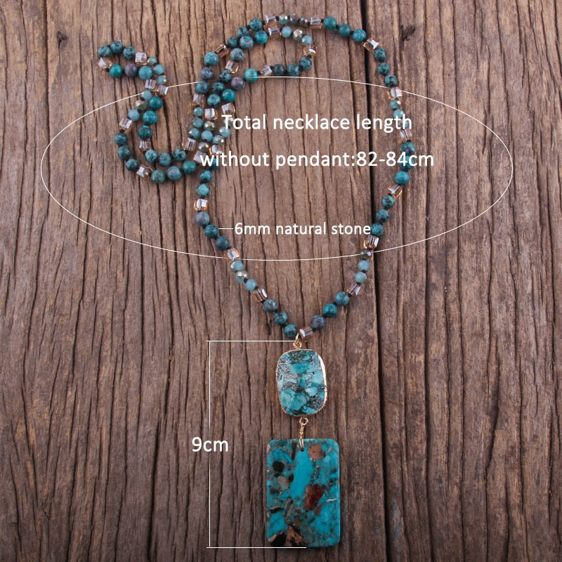 Bohemian Jewelry Natural Stones Crystal Stone Knotted