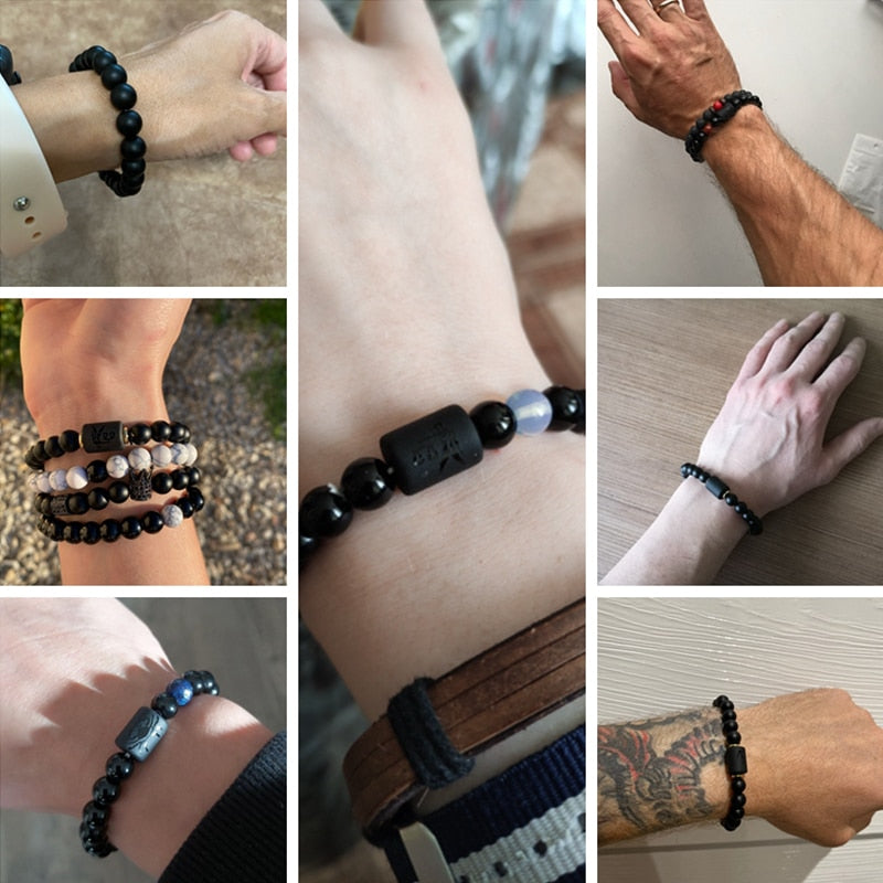 12 Zodiac Signs Couples Bracelet Natural Stone