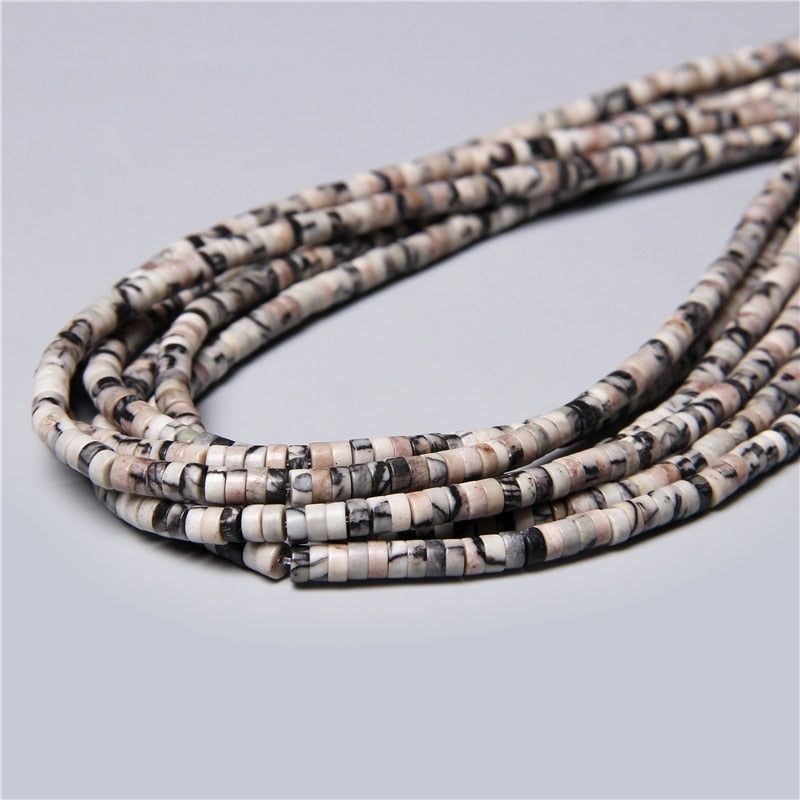 Natural Rondelle Stone Beads Flat Round Jaspers