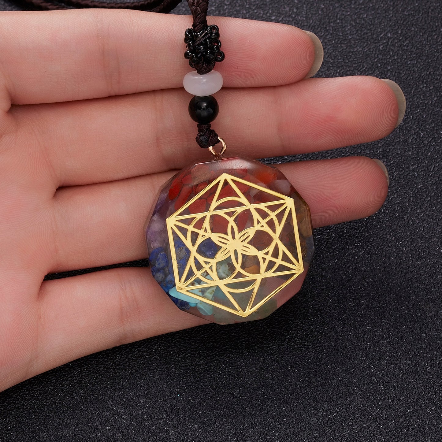 Charm Seven Chakras Healing Necklace