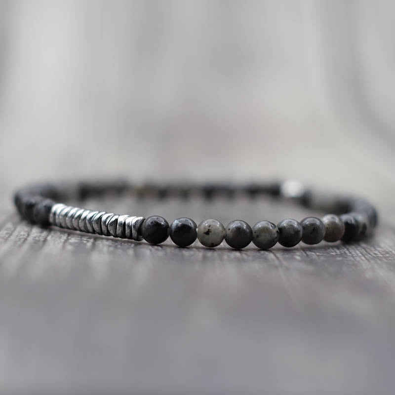 Bracelet Men Natural Volcanic Rock Tiger Eye Beaded