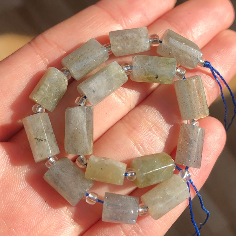 Aquamarines Jades Stone Cylinder Loose Beads