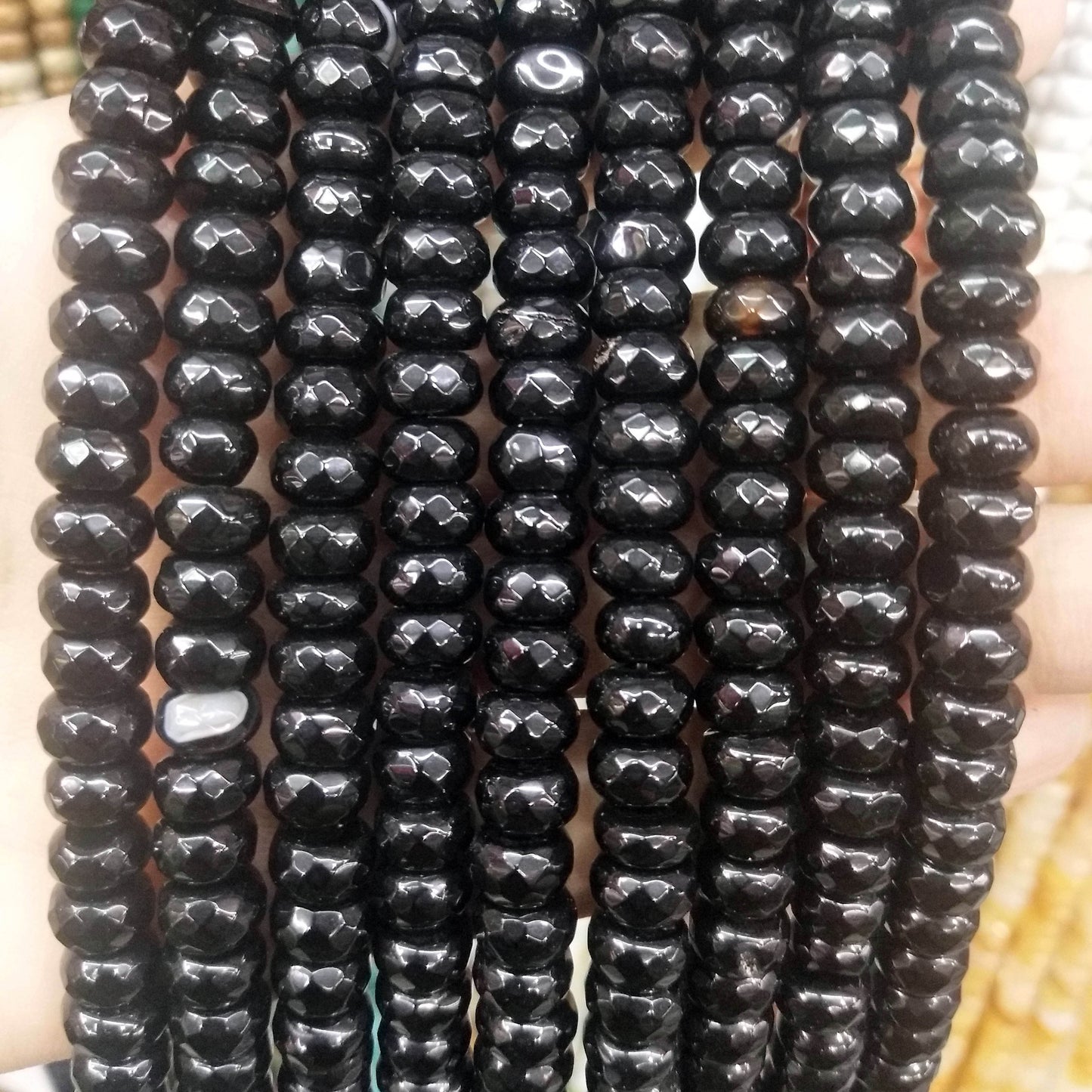Natural Stone Faceted Rondelle Beads Jades Spacer
