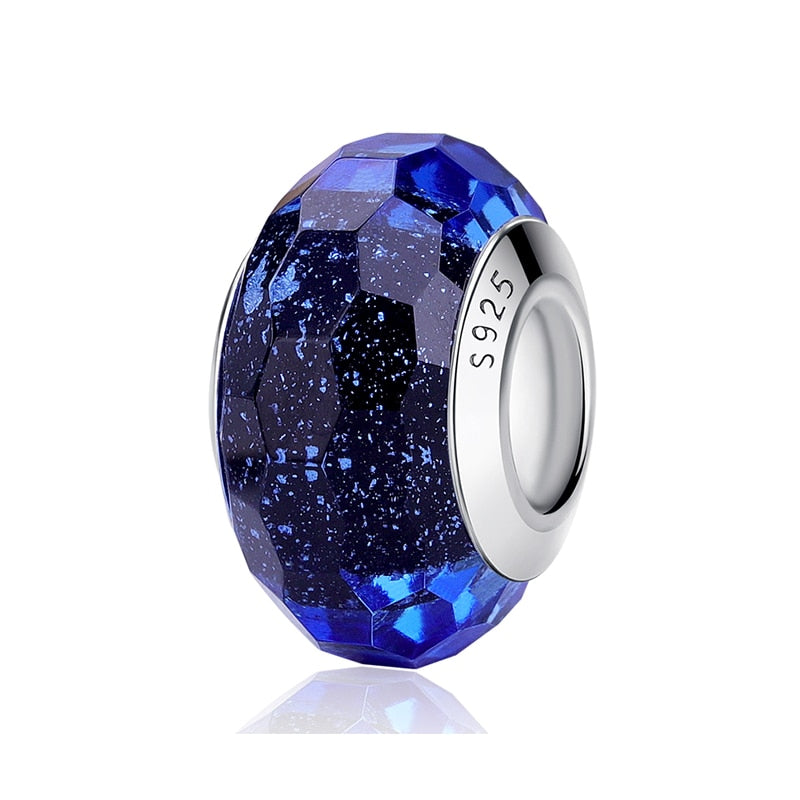 Sterling Silver Glass Bead Wood Stone Murano Flower