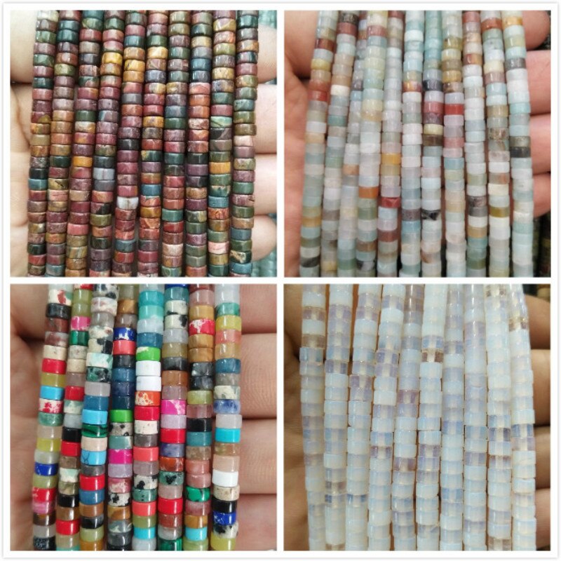 Turquoises Agates Jades Spacer Flat Round Natural Stone