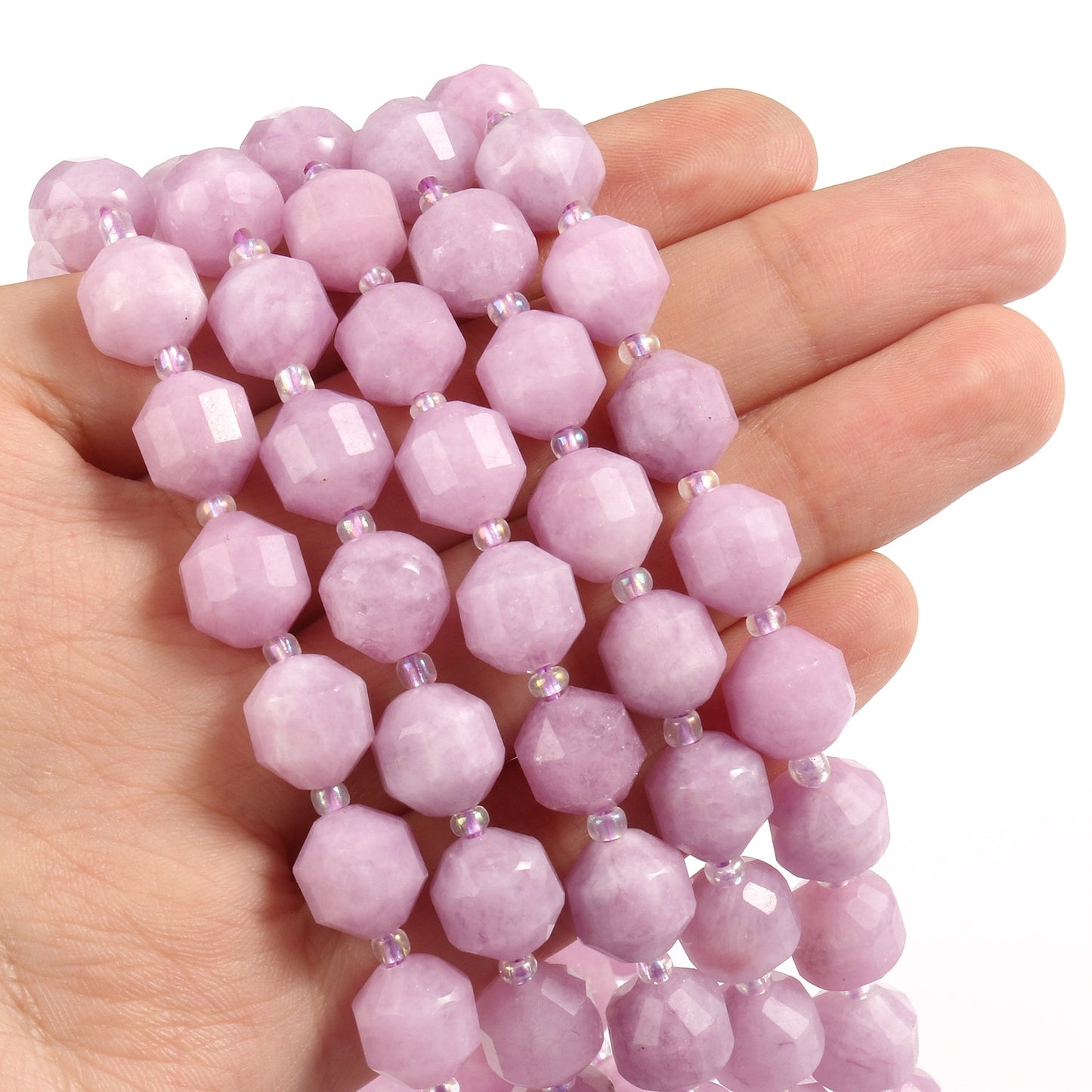 Natural Stone Beads Jades Crystal Faceted Sharp