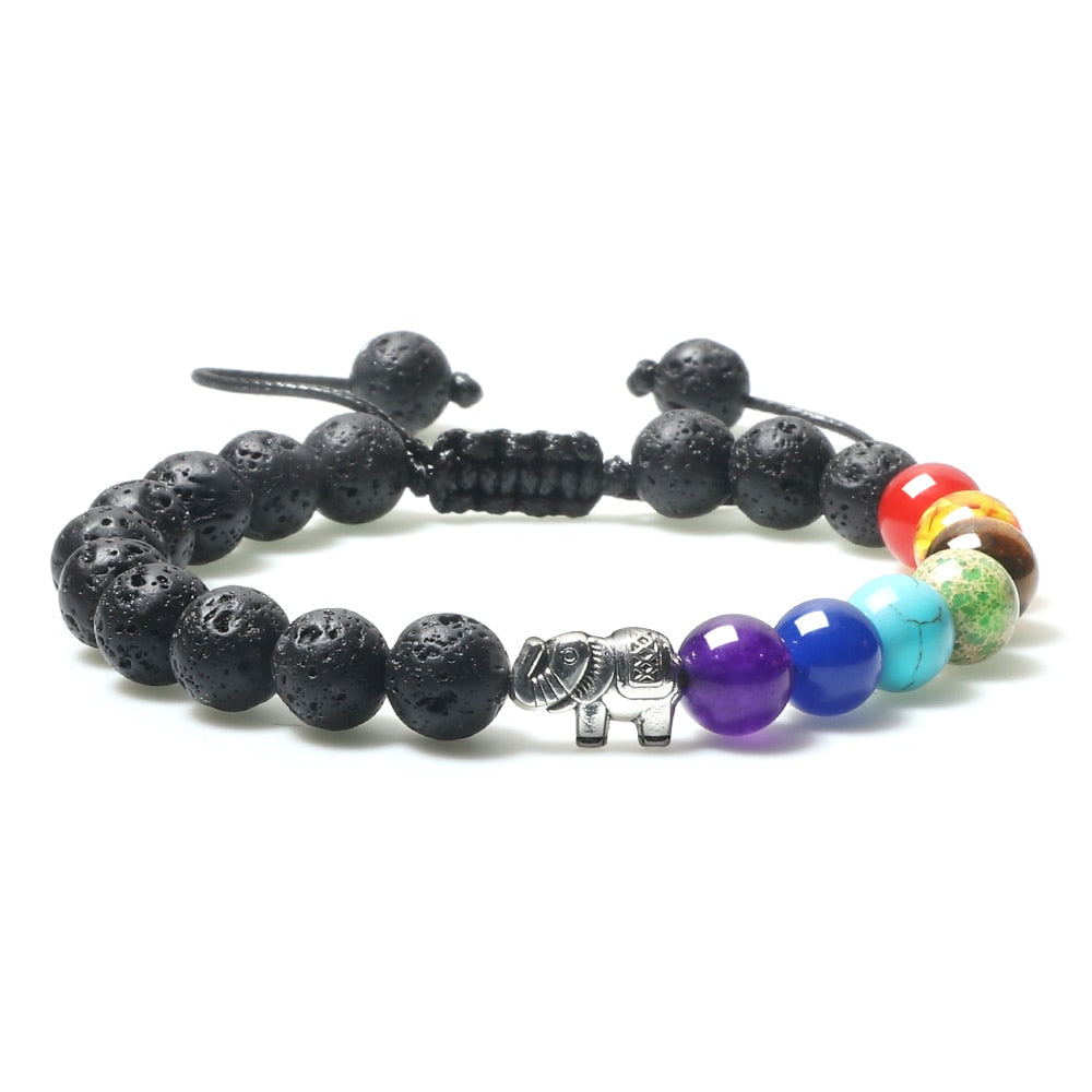 Natural Volcanic Rock Stone Men Bracelets