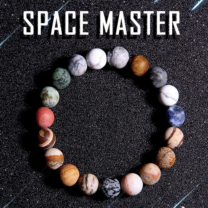 Universe Eight Planets Bracelet Men Natural Stone