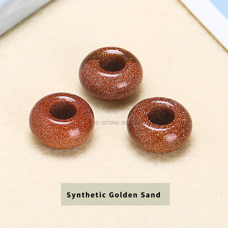 Natural Agate Jade Quartz Stone Big Hole Beads