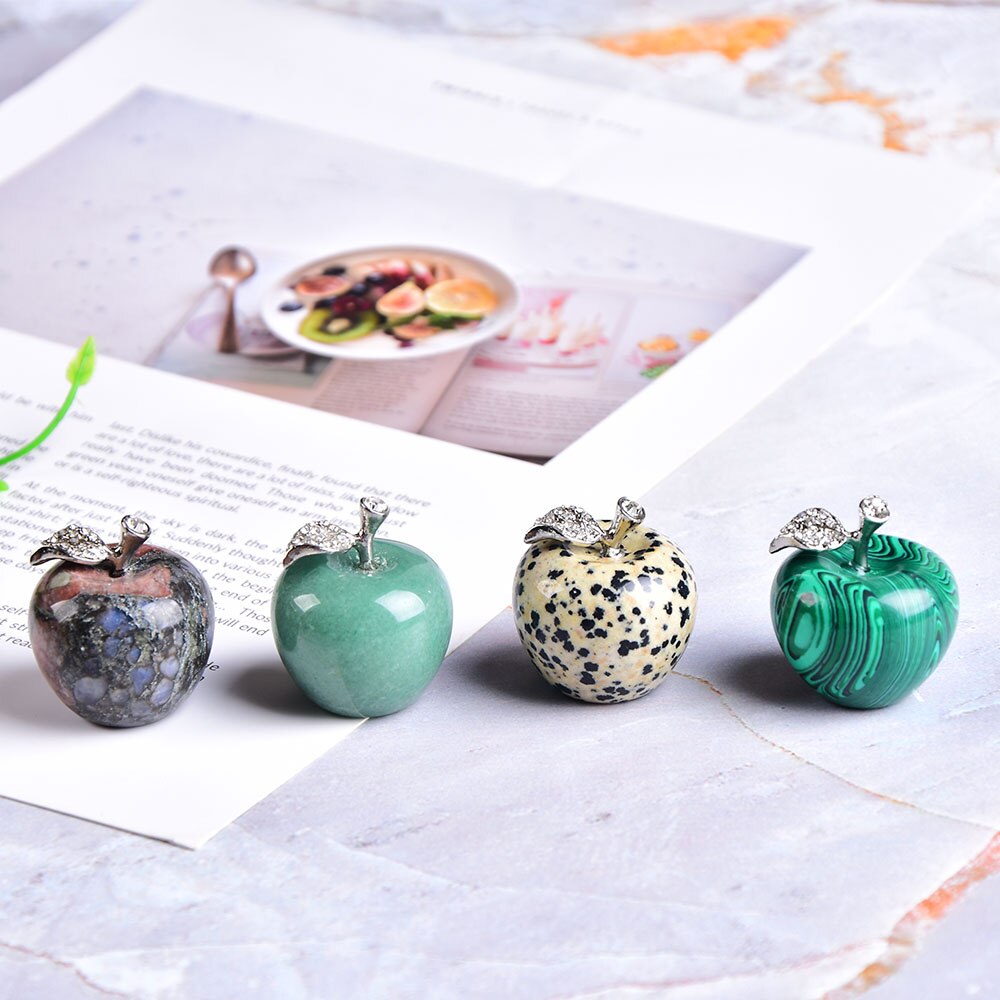 Natural crystal Colorful quartz stone opal apple