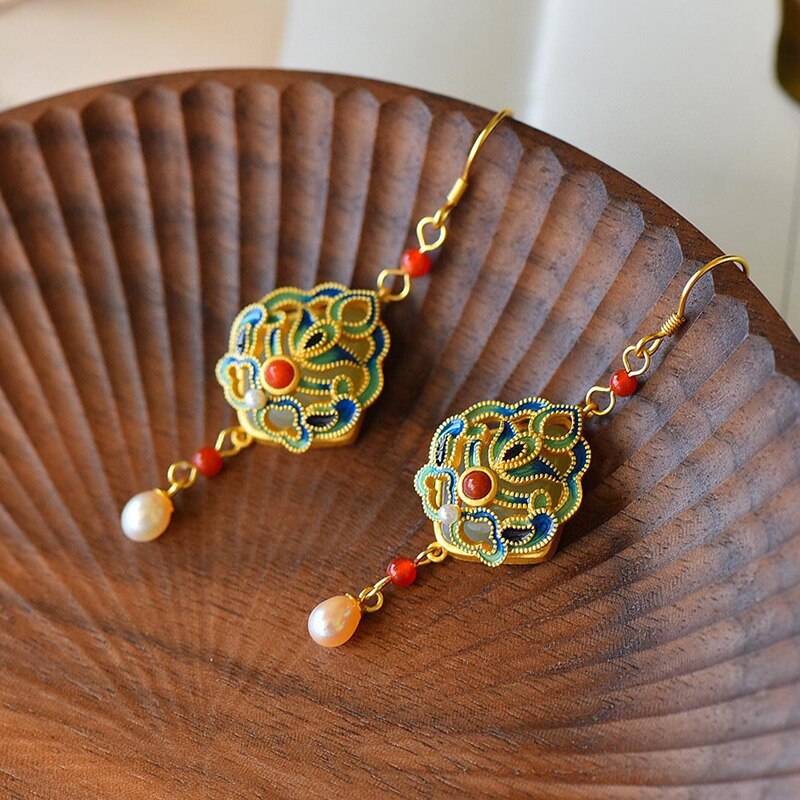 Inspired design natural Hetian jade enamel porcelain