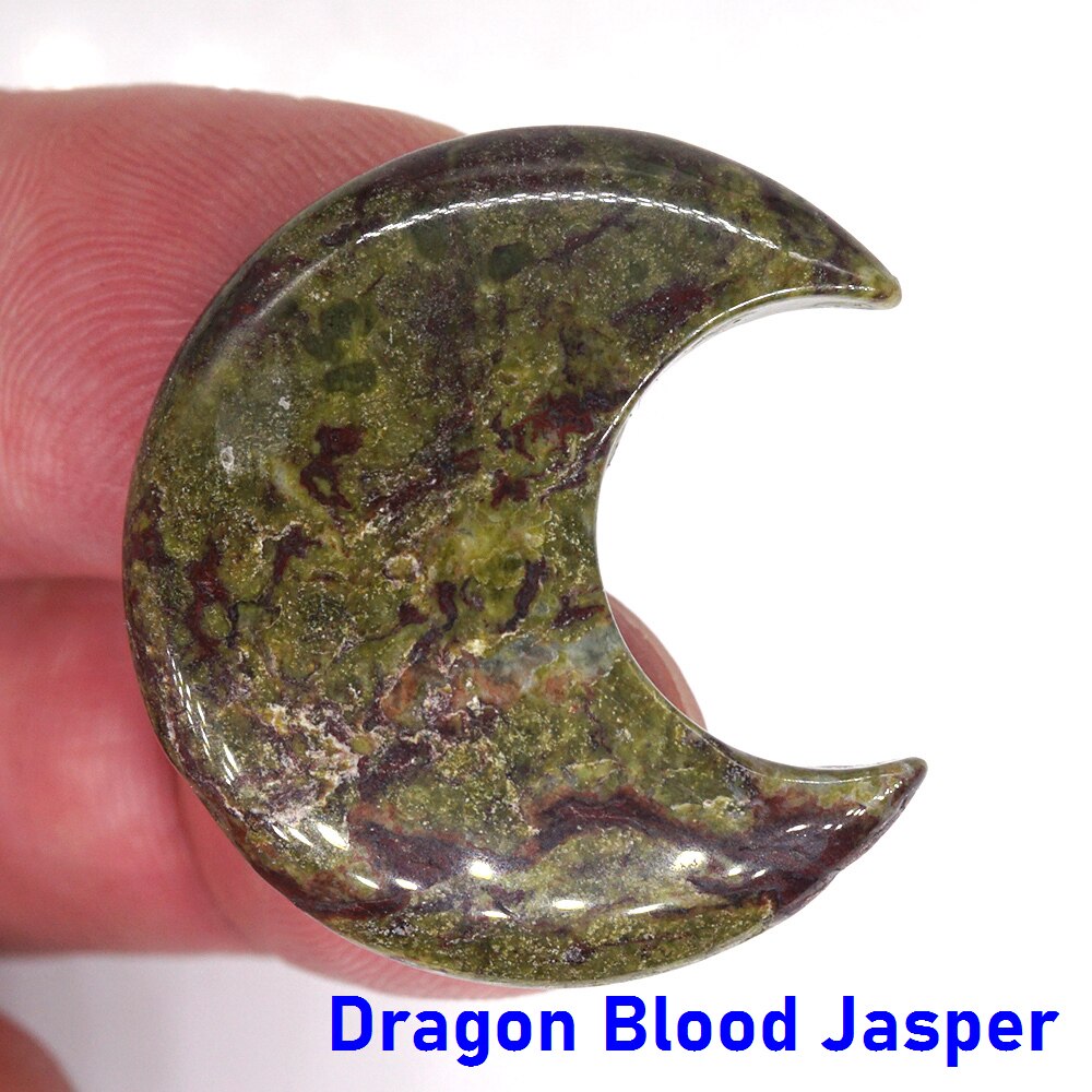 Moon Shaped Statue Natural Crystal Stone Colorful