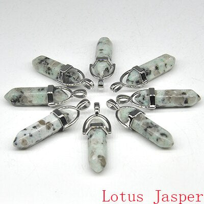 Natural Stone Hexagonal Quartz Pendulum Column Crystal