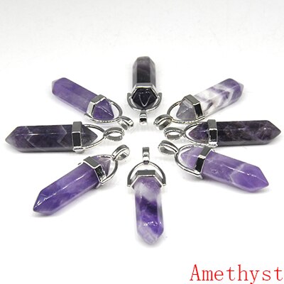 Natural Stone Hexagonal Quartz Pendulum Column Crystal
